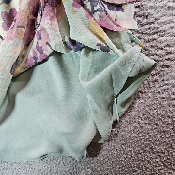 $115 NWT Lauren Ralph‎ Lauren Sleeveless Tank Top Women 16 Ruffle Floral Green - Picture 5 of 12